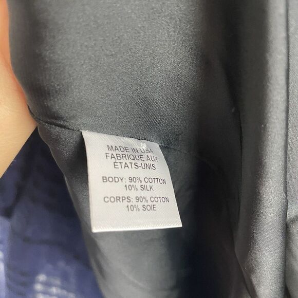 NEW PUBLIC SCHOOL Blue Black Plaid Flannel Mixed Silk Cotton Ema Midi Dress XS - Picture 10 of 10